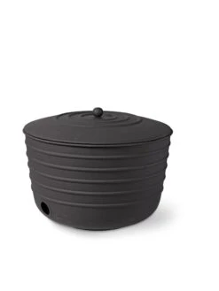 Matte Black Ribbed Hose Pot With Lid -Gardening Supplies Store 8611991 5867 tif