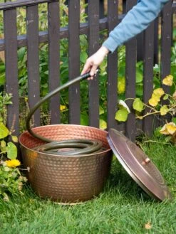 Hammered Copper Hose Pot With Lid -Gardening Supplies Store 8613311 0012