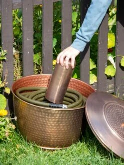 Hammered Copper Hose Pot With Lid -Gardening Supplies Store 8613311 0019